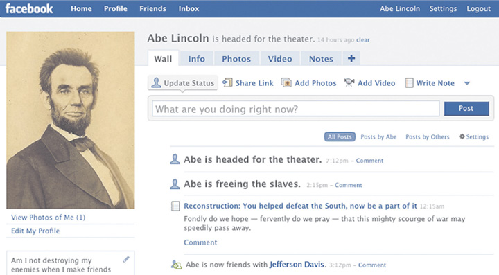 Abraham Lincoln and Facebook Templates for Learning