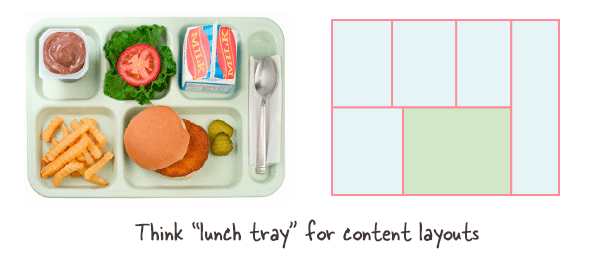 Using lunch trays as layout guides